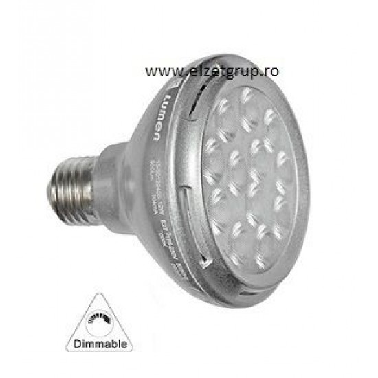 Bec led 12W E27 PAR30 230V Dimabil Alb Cald Lumen