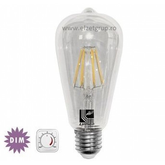 Bec led 6W E27 COG Decorativ Dimabil Alb Cald Lumen