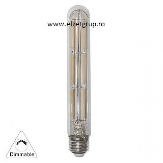Bec led 6W E27 Decorativ Tub CLAR Dimabil Lumen