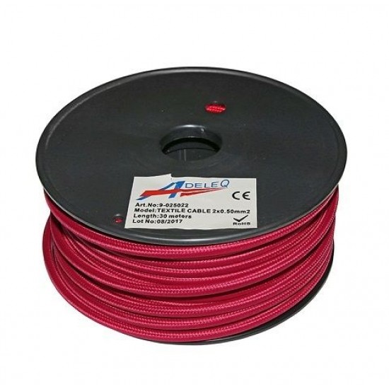 Cablu textil colorat 2x0.5 fuchsia inchis 9-025022