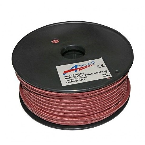 Cablu textil colorat 2x0.5 roz metalizat 9-025002