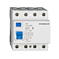 Diferential 25A 30mA TIP A 4P RCCB Schrack