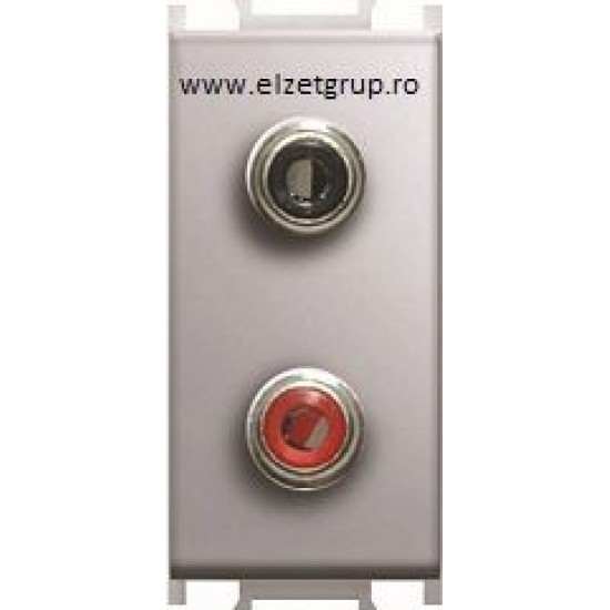 Priza audio 2xRCA 1M argintiu Tem