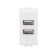 Priza USB dubla 1M 3A Gewiss Chorus GW10449