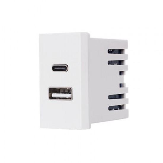 Priza USB A+C 1M alb Luxion
