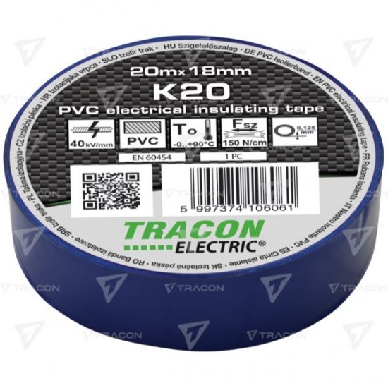 Banda izolier Tracon albastra 20m