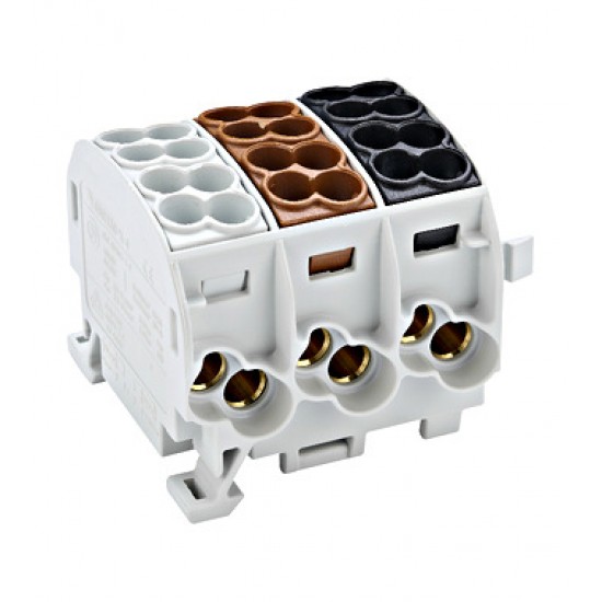 Clema derivatie Cu-Cu 25mmp 3poli izolata Schrack