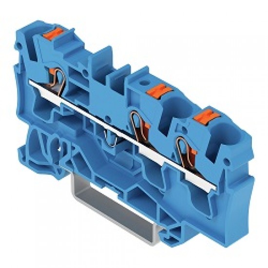 Clema Wago 4mm 3 conductori albastru TOP JOB