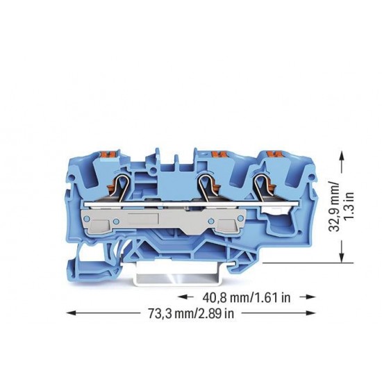Clema Wago 6mm 3 conductori albastru TOP JOB