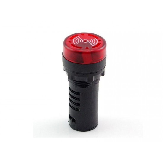 Lampa semnalizare cu flash si buzzer rosu 230V